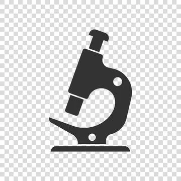 Microscope icon in flat style. Laboratory magnifier vector illustration on is Stock Illustration