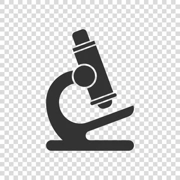Microscope icon in flat style. Laboratory magnifier vector illustration on is Stock Illustration