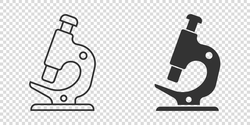 Microscope icon in flat style. Laboratory magnifier vector illustration on is Stock Illustration