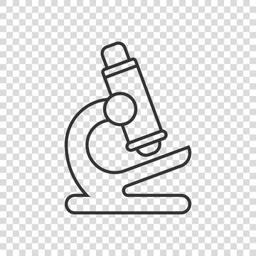 Microscope icon in flat style. Laboratory magnifier vector illustration on is Illustrazione stock