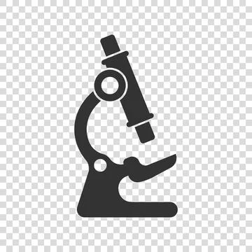 Microscope icon in flat style. Laboratory magnifier vector illustration on is Stock Illustration