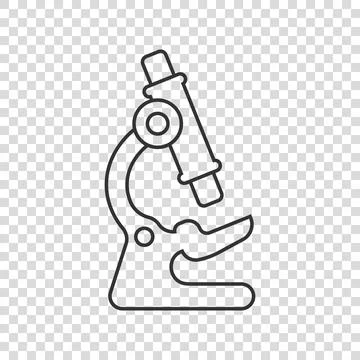 Microscope icon in flat style. Laboratory magnifier vector illustration on is Illustrazione stock
