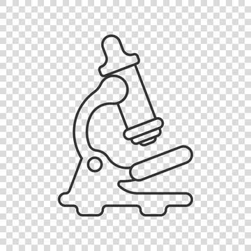 Microscope icon in flat style. Laboratory magnifier vector illustration on is Stock Illustration
