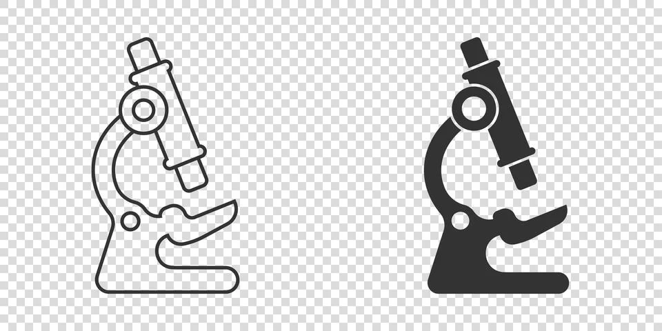 Microscope icon in flat style. Laboratory magnifier vector illustration on is Stock Illustration