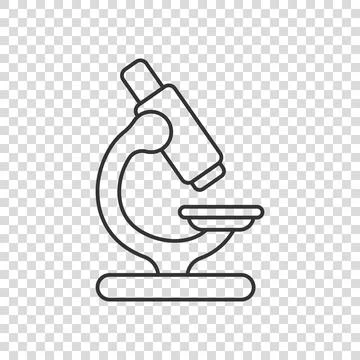 Microscope icon in flat style. Laboratory magnifier vector illustration on is Stock Illustration