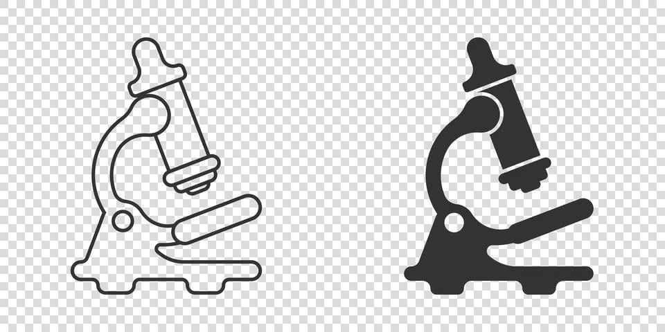 Microscope icon in flat style. Laboratory magnifier vector illustration on is イラスト素材