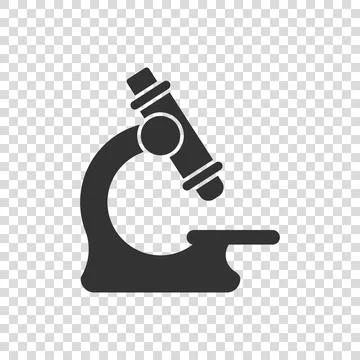 Microscope icon in flat style. Laboratory magnifier vector illustration on is Illustrazione stock