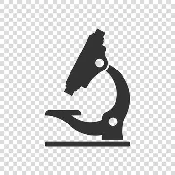 Microscope icon in flat style. Laboratory magnifier vector illustration on is Stock Illustration