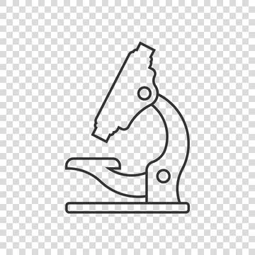 Microscope icon in flat style. Laboratory magnifier vector illustration on is Stock Illustration