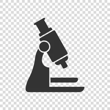 Microscope icon in flat style. Laboratory magnifier vector illustration on is Stock Illustration
