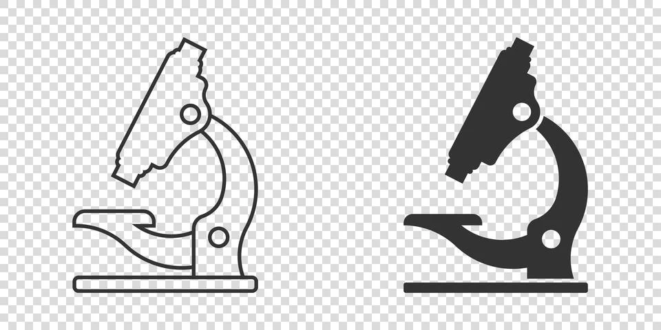 Microscope icon in flat style. Laboratory magnifier vector illustration on is Stock Illustration