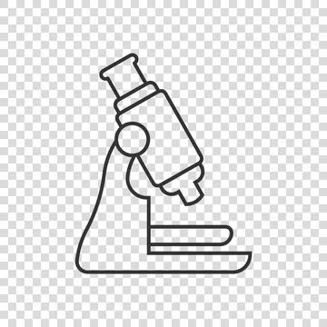 Microscope icon in flat style. Laboratory magnifier vector illustration on is Stock Illustration
