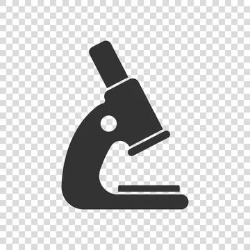 Microscope icon in flat style. Laboratory magnifier vector illustration on is Illustrazione stock