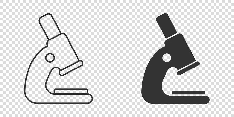 Microscope icon in flat style. Laboratory magnifier vector illustration on is Stock Illustration
