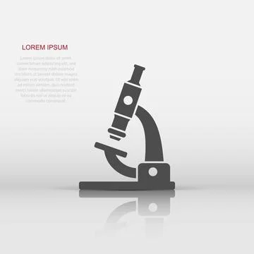 Microscope icon in flat style. Laboratory magnifier vector illustration on .. Illustrazione stock
