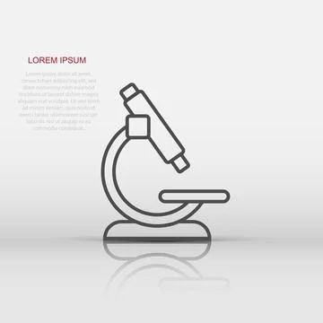 Microscope icon in flat style. Laboratory magnifier vector illustration on .. Stock Illustration