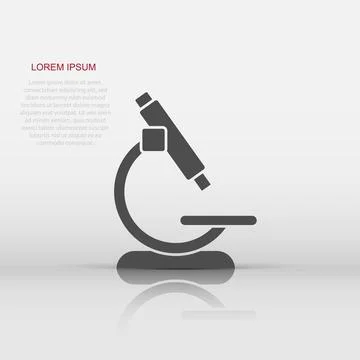 Microscope icon in flat style. Laboratory magnifier vector illustration on .. Stock Illustration