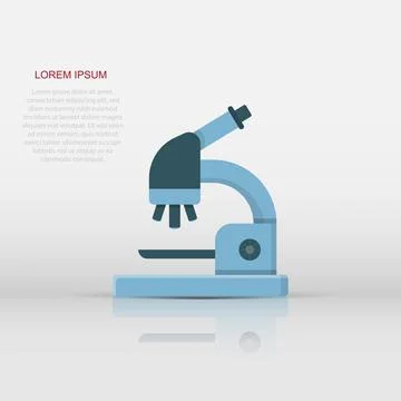 Microscope icon in flat style. Laboratory magnifier vector illustration on .. 스톡 일러스트