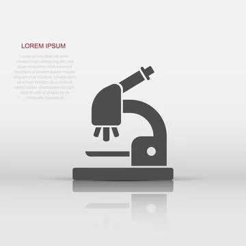 Microscope icon in flat style. Laboratory magnifier vector illustration on .. Stock Illustration