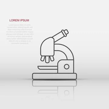 Microscope icon in flat style. Laboratory magnifier vector illustration on .. Stock Illustration