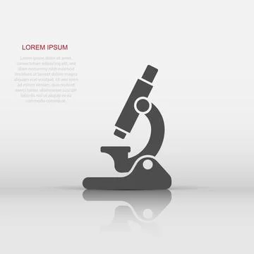 Microscope icon in flat style. Laboratory magnifier vector illustration on .. Illustrazione stock