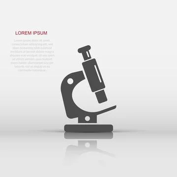 Microscope icon in flat style. Laboratory magnifier vector illustration on .. Stock Illustration