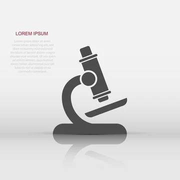 Microscope icon in flat style. Laboratory magnifier vector illustration on .. Illustrazione stock