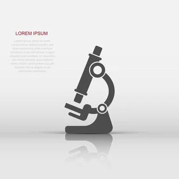 Microscope icon in flat style. Laboratory magnifier vector illustration on .. Stock Illustration