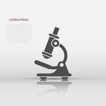 Microscope icon in flat style. Laboratory magnifier vector illustration on .. Illustrazione stock