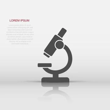 Microscope icon in flat style. Laboratory magnifier vector illustration on .. Illustrazione stock