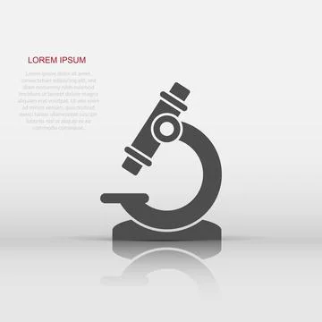 Microscope icon in flat style. Laboratory magnifier vector illustration on .. Stock Illustration