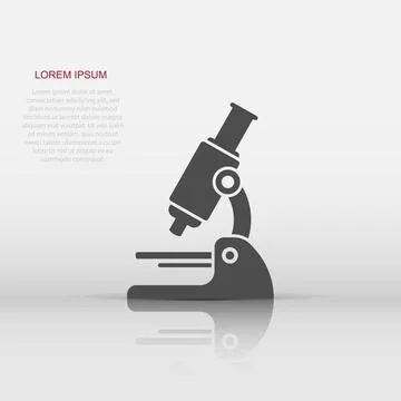 Microscope icon in flat style. Laboratory magnifier vector illustration on .. Illustrazione stock