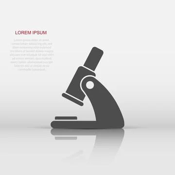 Microscope icon in flat style. Laboratory magnifier vector illustration on .. Illustrazione stock