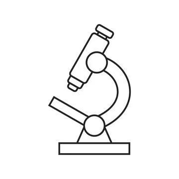 Microscope icon in flat style. Laboratory analysis vector illustration on i.. Stock Illustration