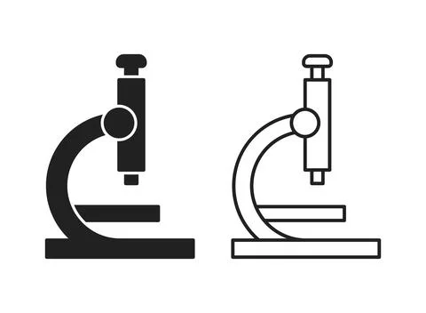 Microscope icon in flat style. Laboratory analysis vector illustration on i.. Stock Illustration