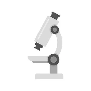 Microscope icon in flat style. Laboratory analysis vector illustration on i.. Illustrazione stock