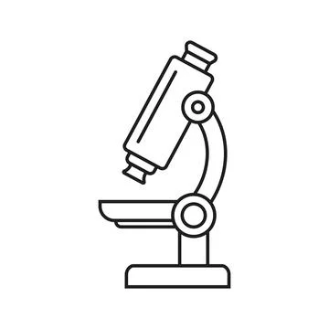 Microscope icon in flat style. Laboratory analysis vector illustration on i.. Stock Illustration