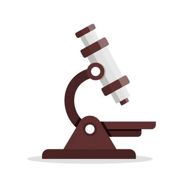 Microscope icon in flat style. Laboratory analysis vector illustration on i.. Illustrazione stock