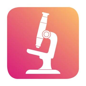 Microscope icon. Flat vector gradient. Science laboratory. Illustrazione stock