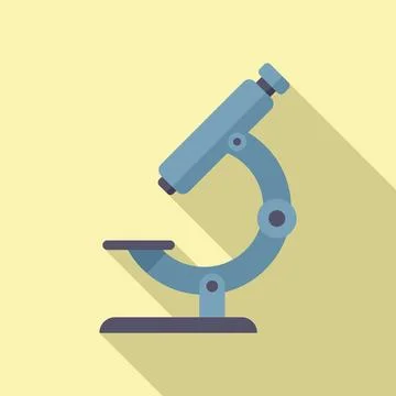 Microscope icon flat vector. Lab research Stock Illustration