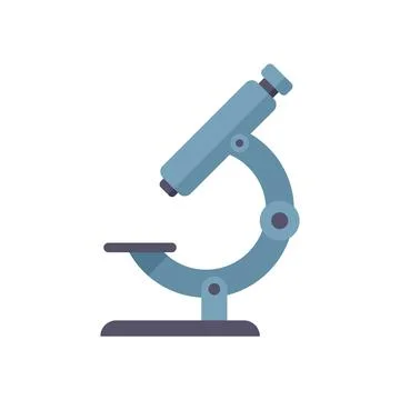 Microscope icon flat vector. Lab research Stock Illustration