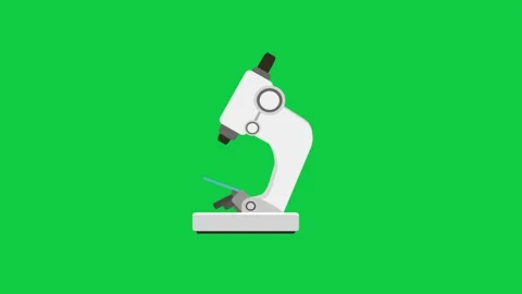 Microscope icon on a green screen for scientific studies Stock Footage 296635874