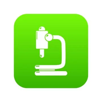 Microscope icon green vector Illustrazione stock
