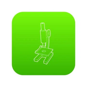 Microscope icon green vector Illustrazione stock