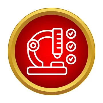 Microscope icon illustrating lab research and verification process Stock Illustration