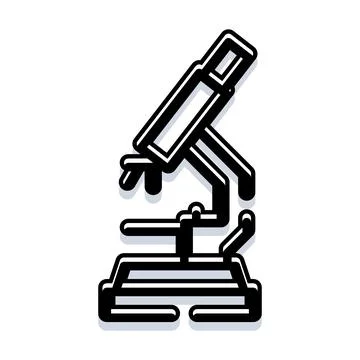 Microscope icon illustrating scientific research and biology investigation Stock Illustration