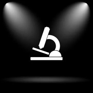 Microscope icon. Internet button on black background.. Illustrazione stock