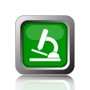 Microscope icon. Internet button on black background.. Illustrazione stock