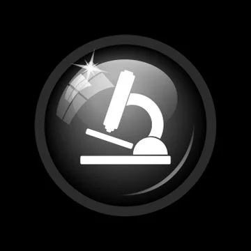 Microscope icon. Internet button on black background. . Stock Illustration