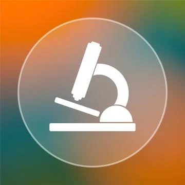 Microscope icon. Internet button on colored  background.. Stock Illustration